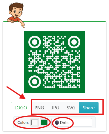 Customize SMS QR code style and color