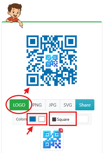 Customize QR code style and color