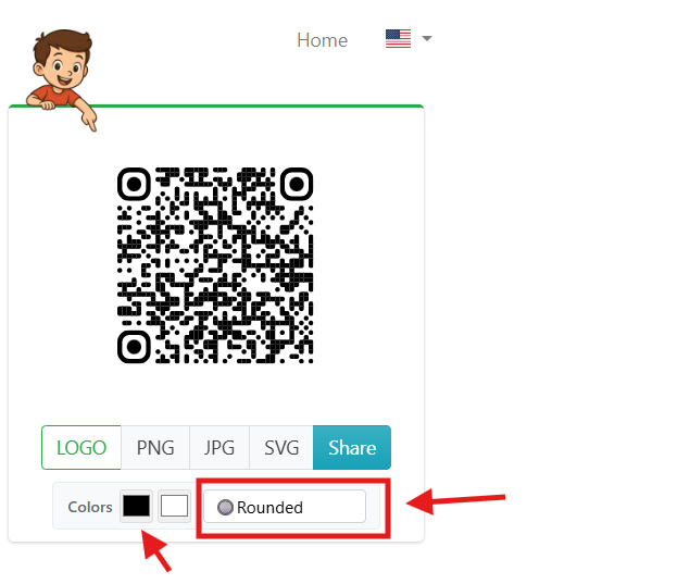 Customize vCard QR code style and color