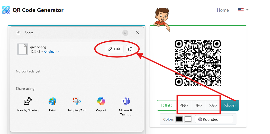 Download and use your vCard QR code